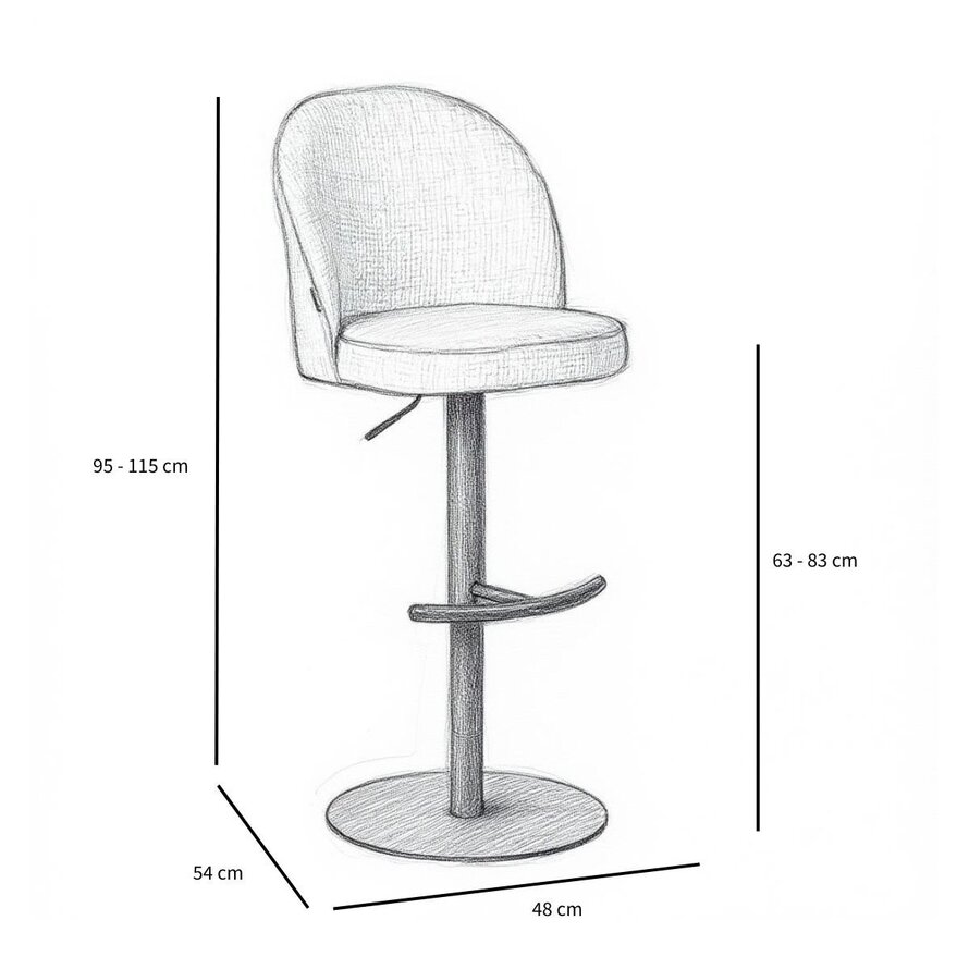 Barhocker Odin Stoff meliert beige 63-83 cm