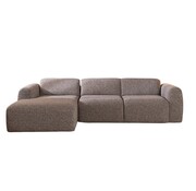 Bronx71 Ecksofa Maine Bouclé braun/grau links