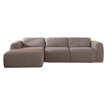 Bronx71 Ecksofa Maine Bouclé braun/grau links