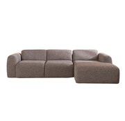 Bronx71 Ecksofa Maine Bouclé braun/grau rechts