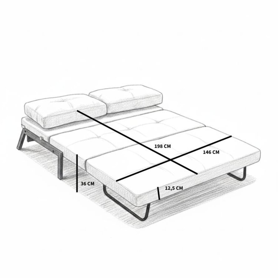 Schlafsofa 2-Sitzer Mikko Samt taupe