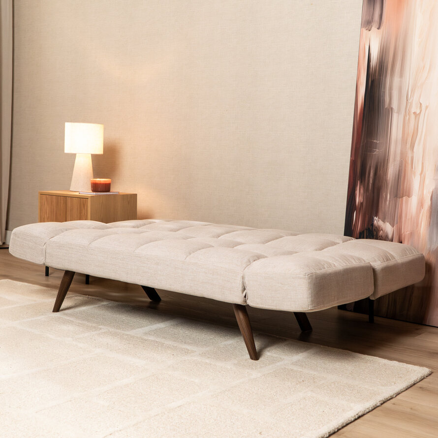 Schlafsofa 1,5-Sitzer Timo recycelter Stoff beige