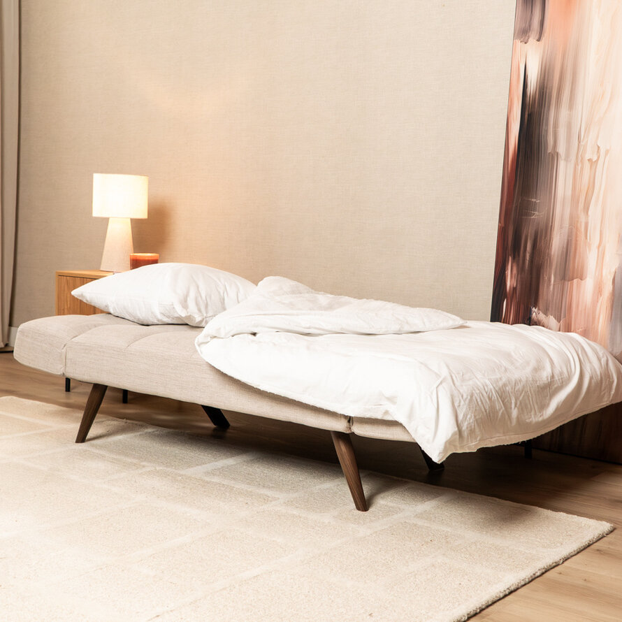 Schlafsofa 1,5-Sitzer Timo recycelter Stoff beige