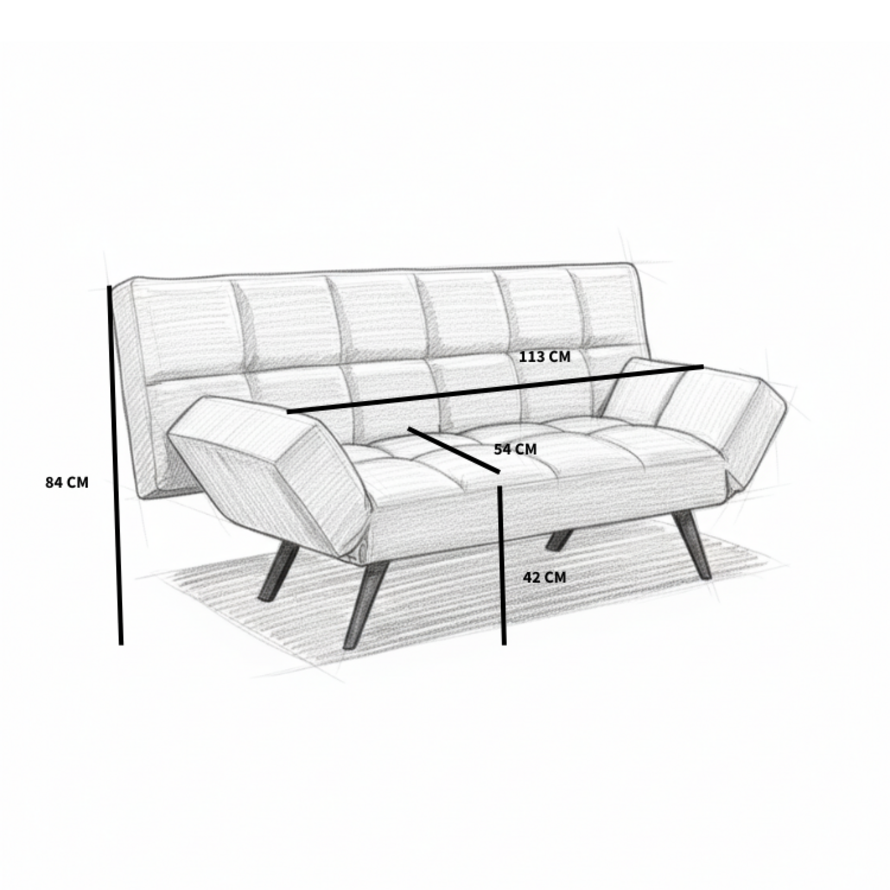 Schlafsofa 1,5-Sitzer Timo recycelter Stoff grün