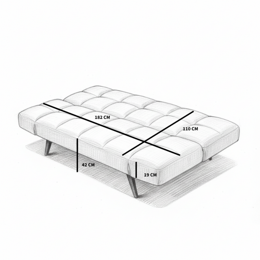 Schlafsofa 1,5-Sitzer Timo recycelter Stoff grün