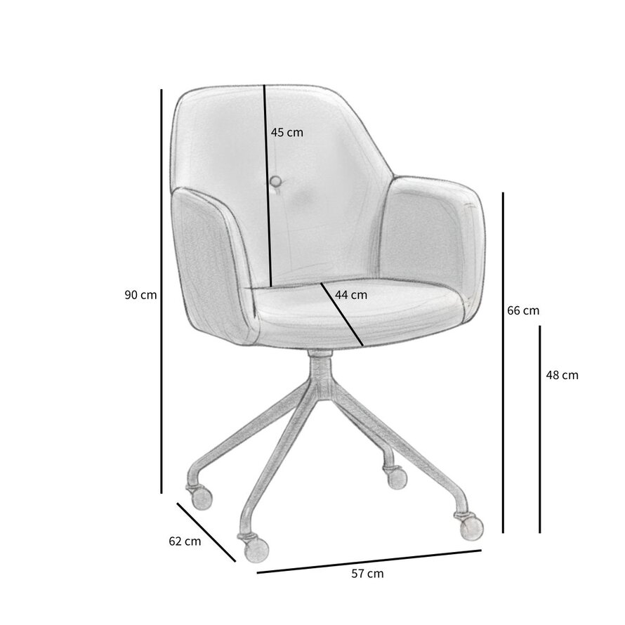 Esszimmerstuhl Runa recycelter Stoff mit Rollen off white