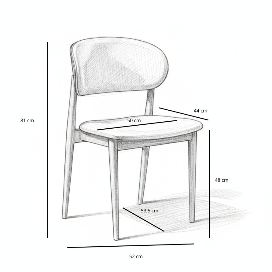 Stuhl Bohdi Eiche dunkel / off white