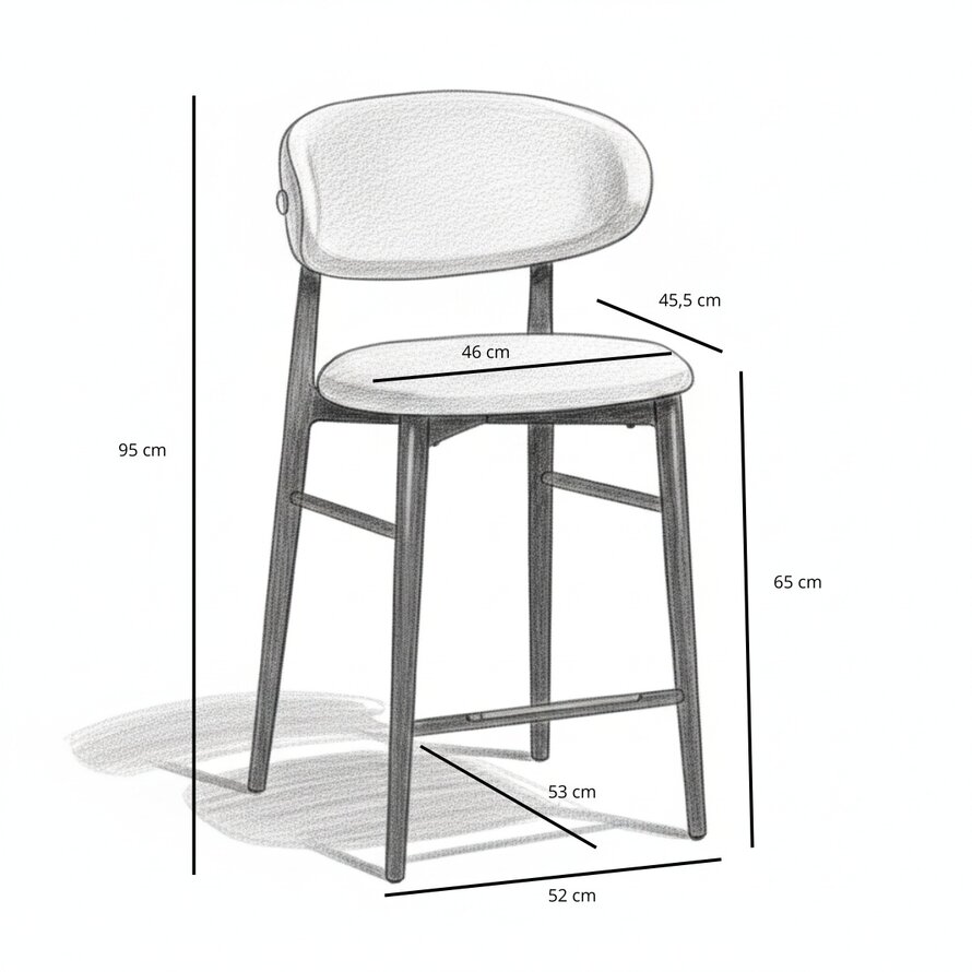 Barhocker Lara Leinen off white 70 cm