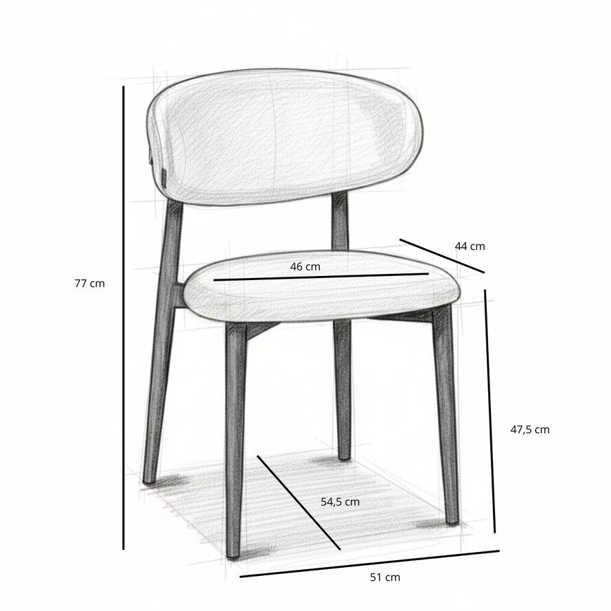 Stuhl Lara Leinen off white