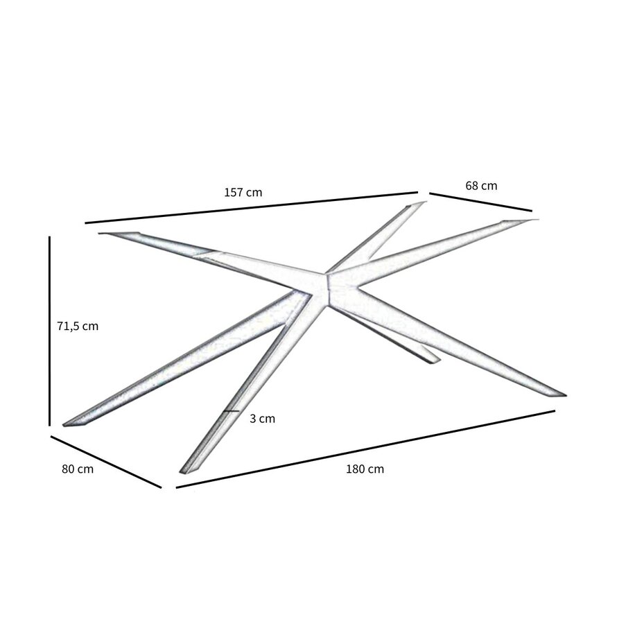 Tischgestell Torben Metall schwarz 180 x 80 cm