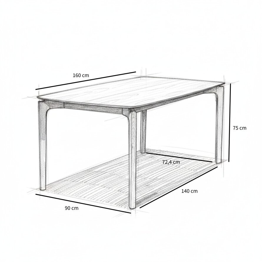 Esstisch Cala Eiche dunkel 160 x 90 cm