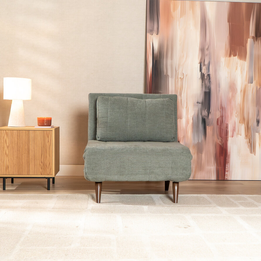 Schlafsessel Hanna recycelter Stoff grün