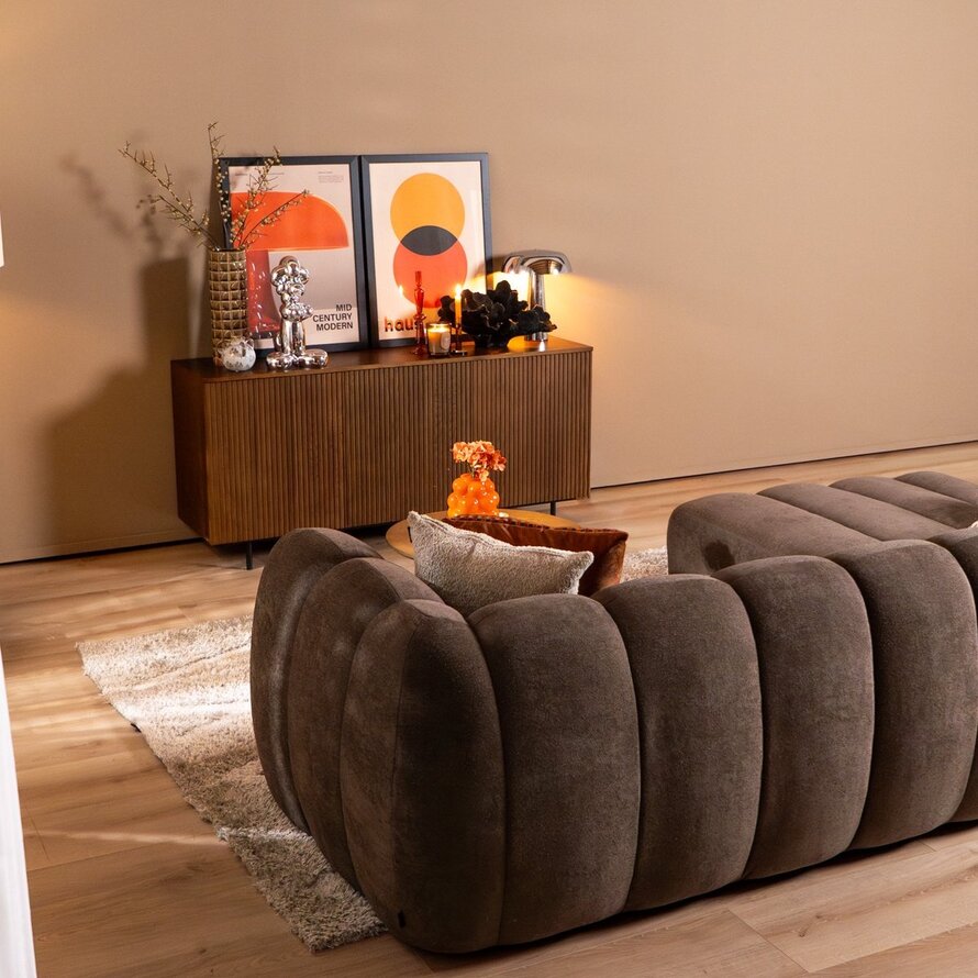 Ecksofa Luca Chenille braun links