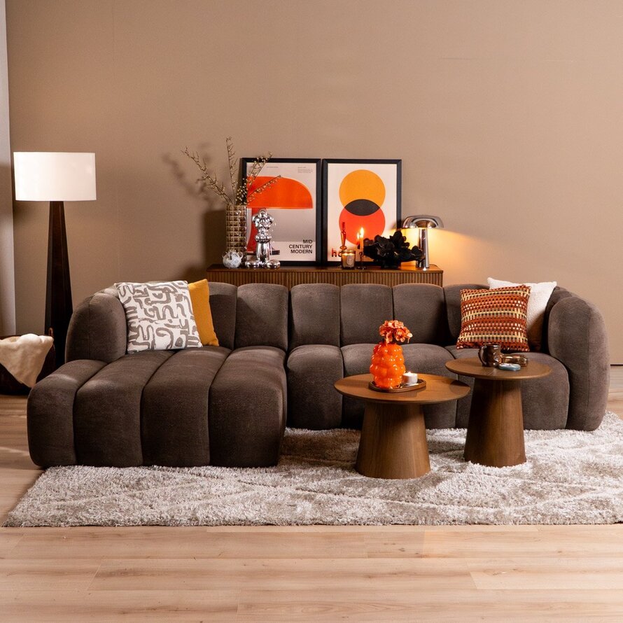 Ecksofa Luca Chenille braun links