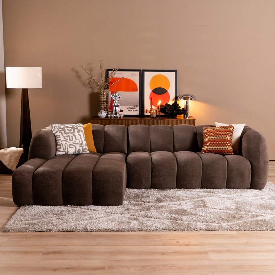 Ecksofa Luca Chenille braun links