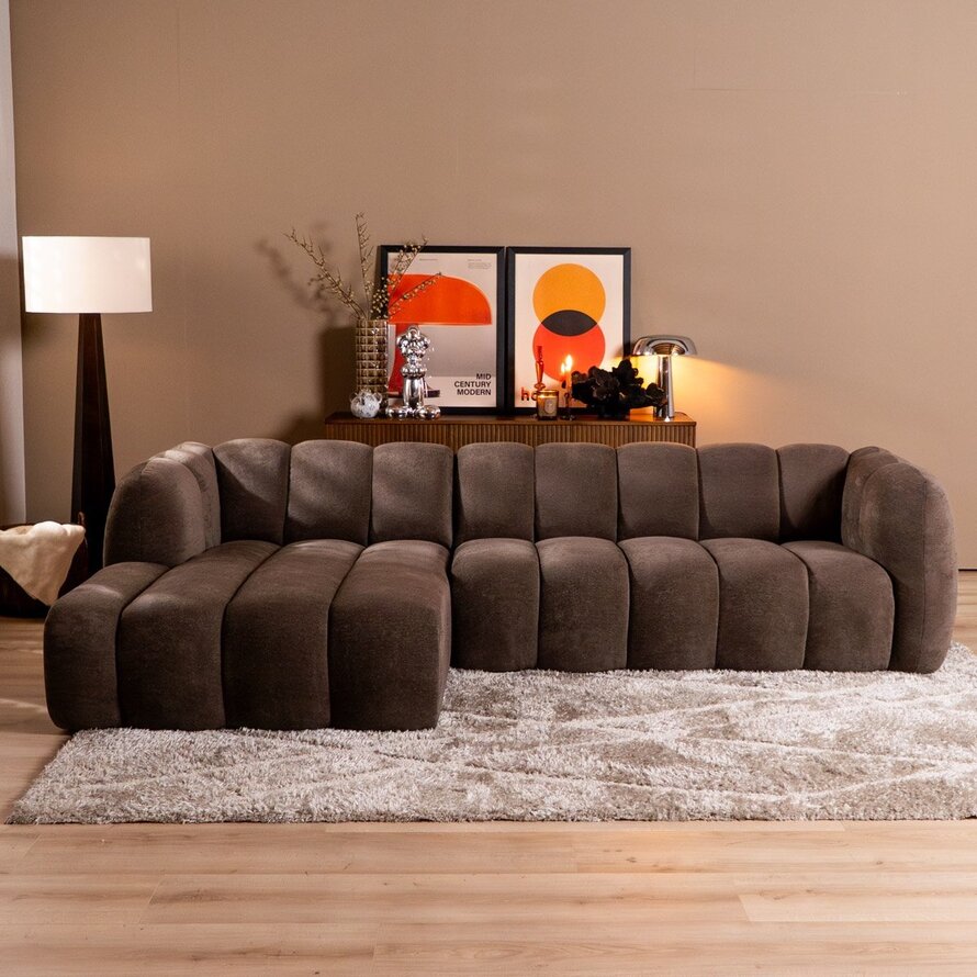 Ecksofa Luca Chenille braun links