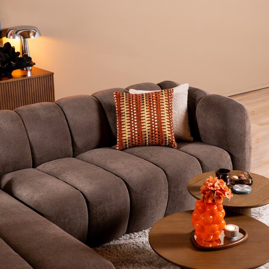 Ecksofa Luca Chenille braun links