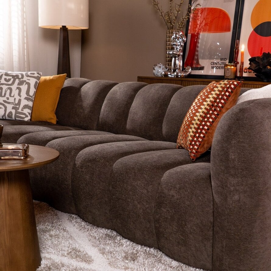 Ecksofa Luca Chenille braun links