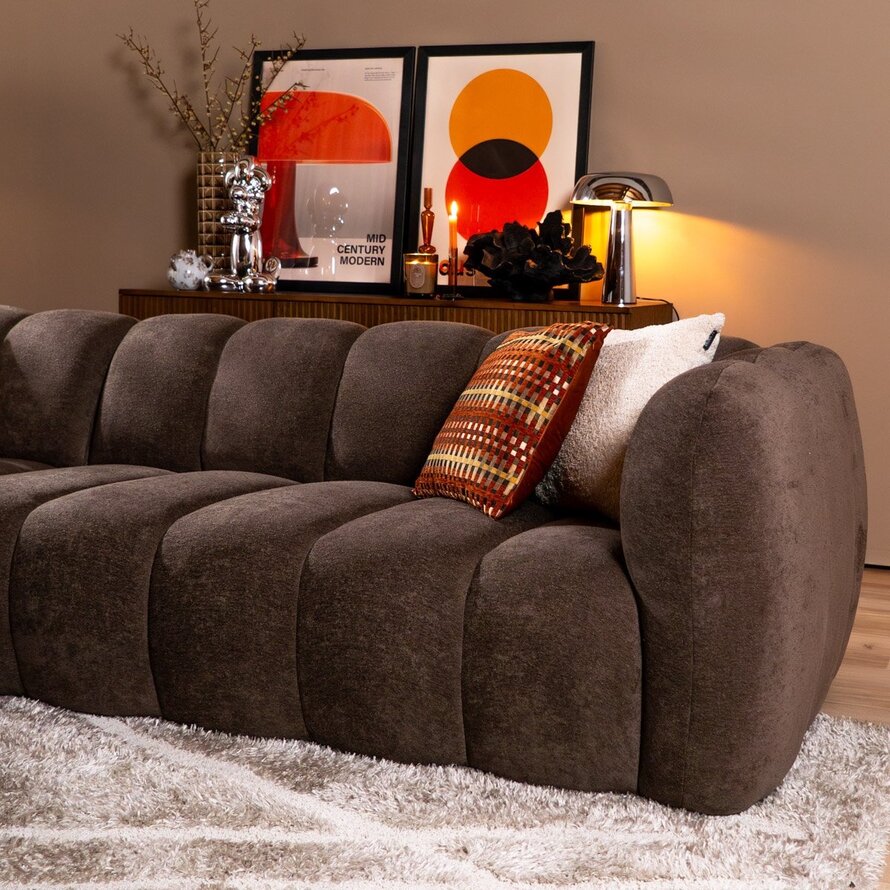 Ecksofa Luca Chenille braun links