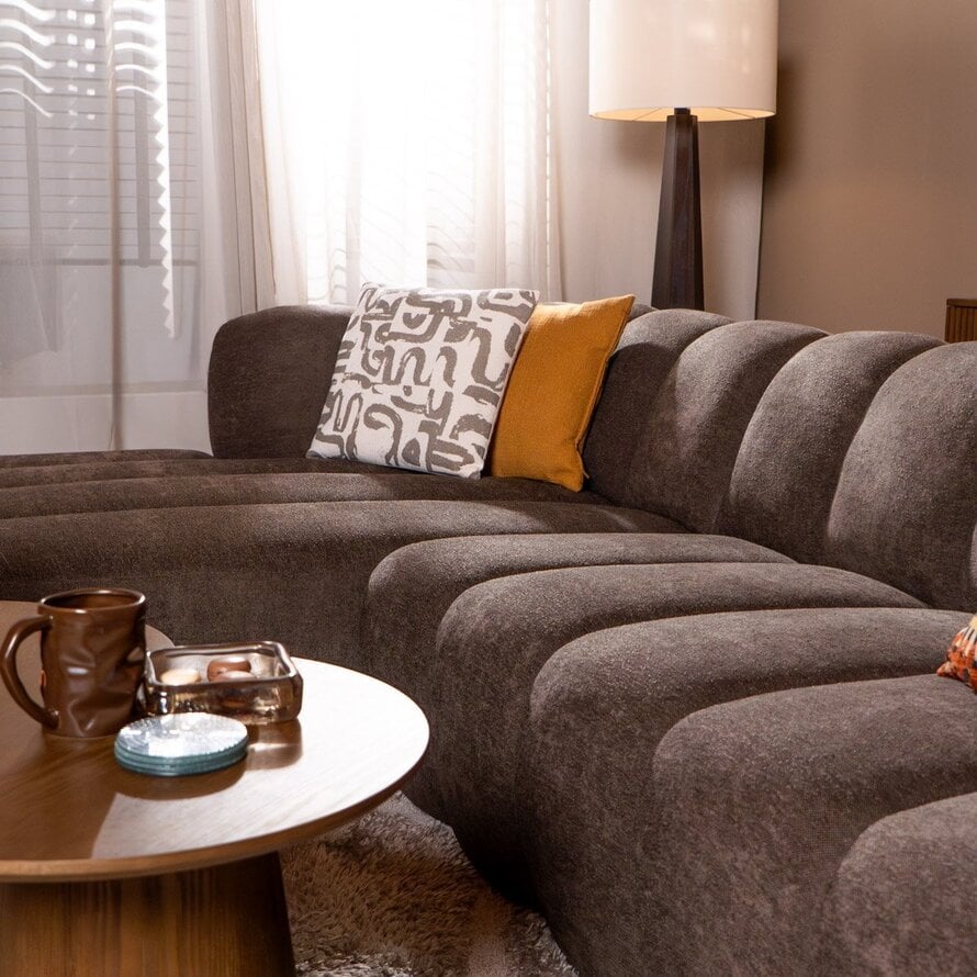 Ecksofa Luca Chenille braun links