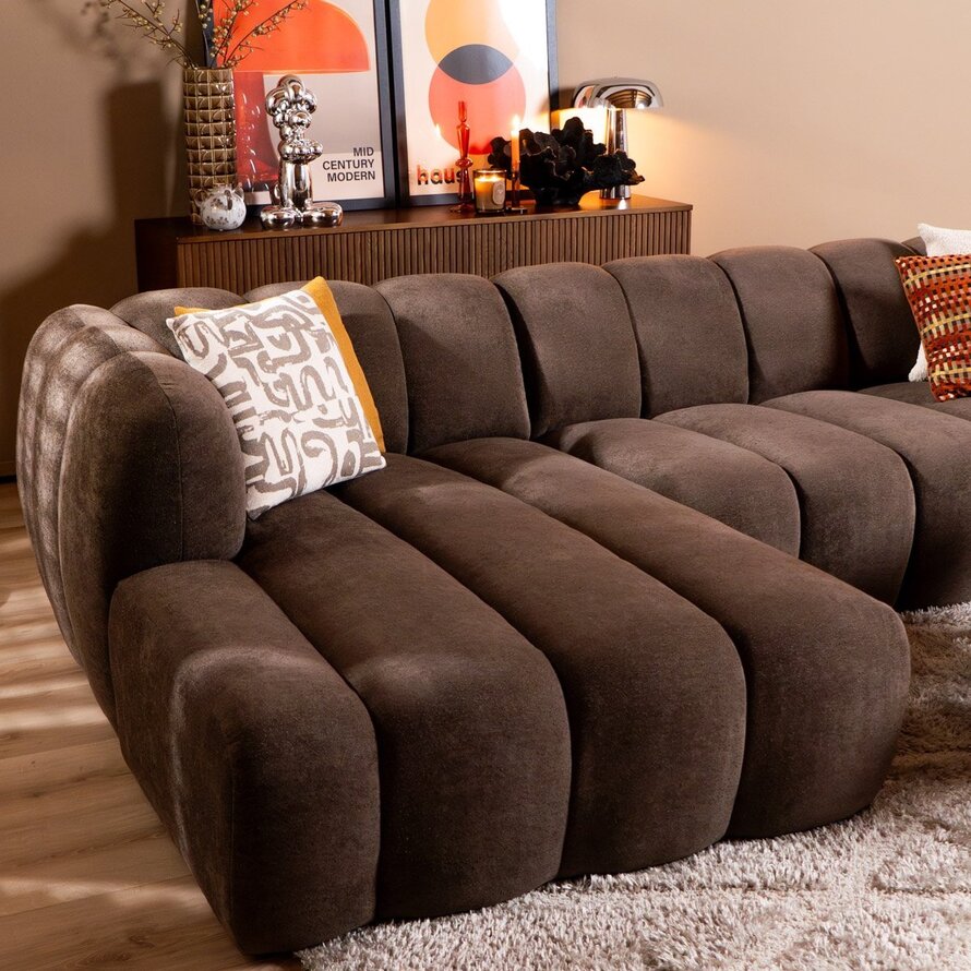 Ecksofa Luca Chenille braun links