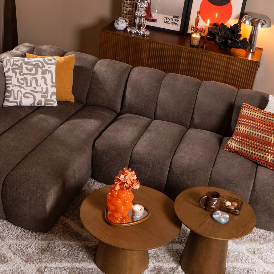 Ecksofa Luca Chenille braun links