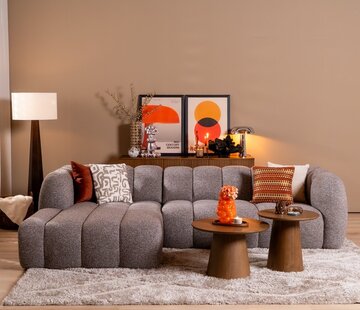 Bronx71 Ecksofa Luca Bouclé braun/grau links