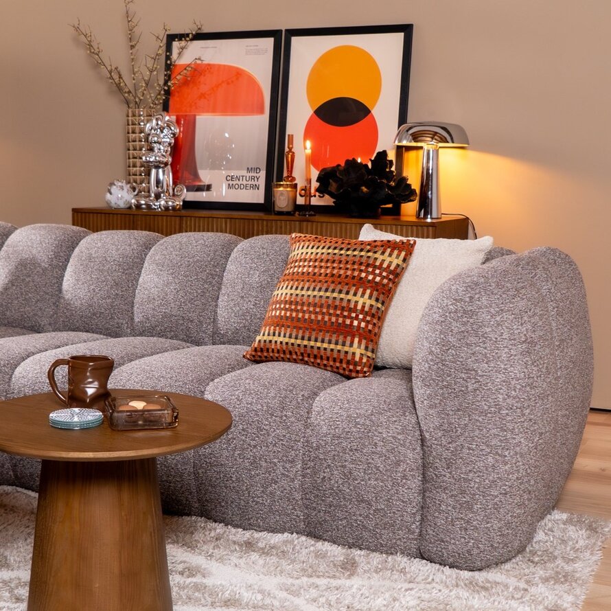 Ecksofa Luca Bouclé braun/grau links