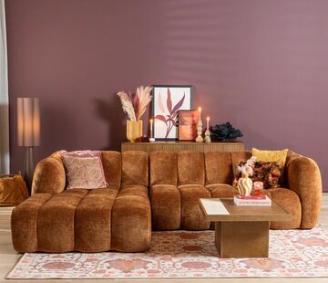 Bronx71 Ecksofa Luca Chenille kupfer links