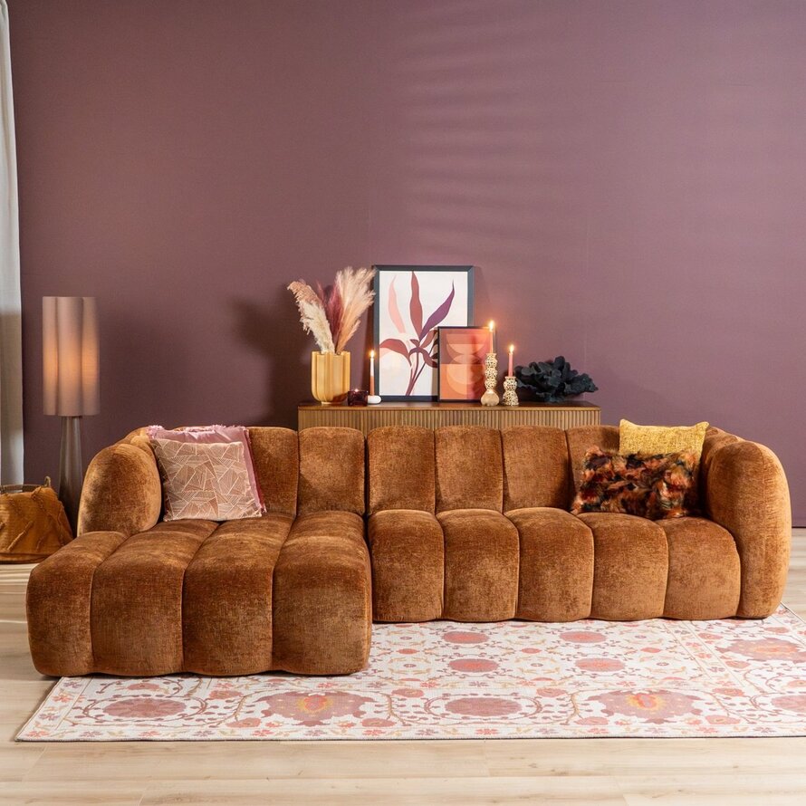 Ecksofa Luca Chenille kupfer links