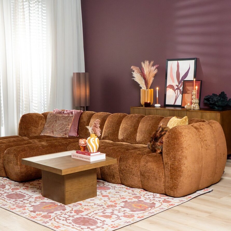 Ecksofa Luca Chenille kupfer links