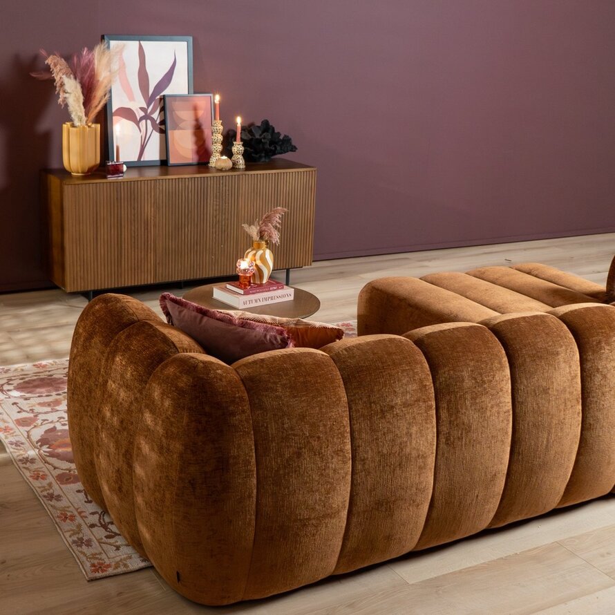 Ecksofa Luca Chenille kupfer links