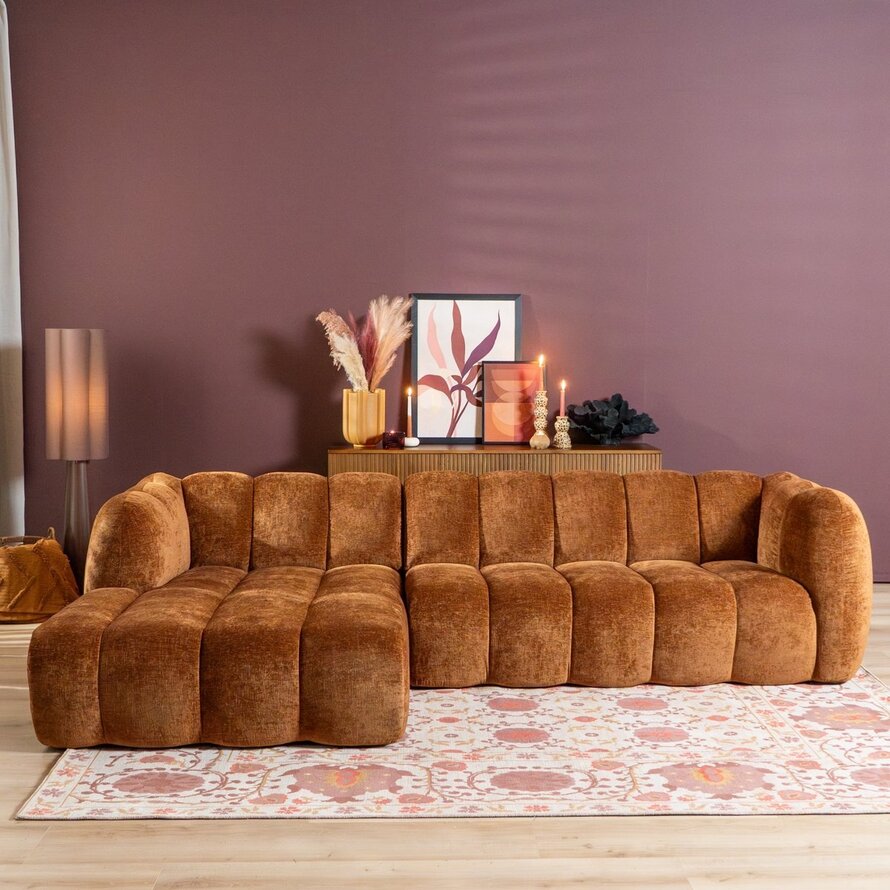 Ecksofa Luca Chenille kupfer links