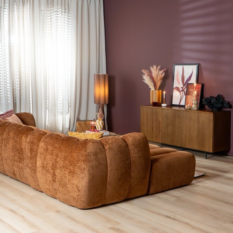 Ecksofa Luca Chenille kupfer links