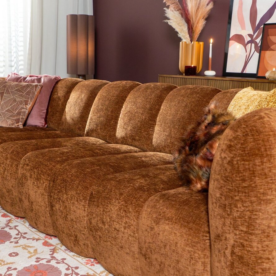 Ecksofa Luca Chenille kupfer links