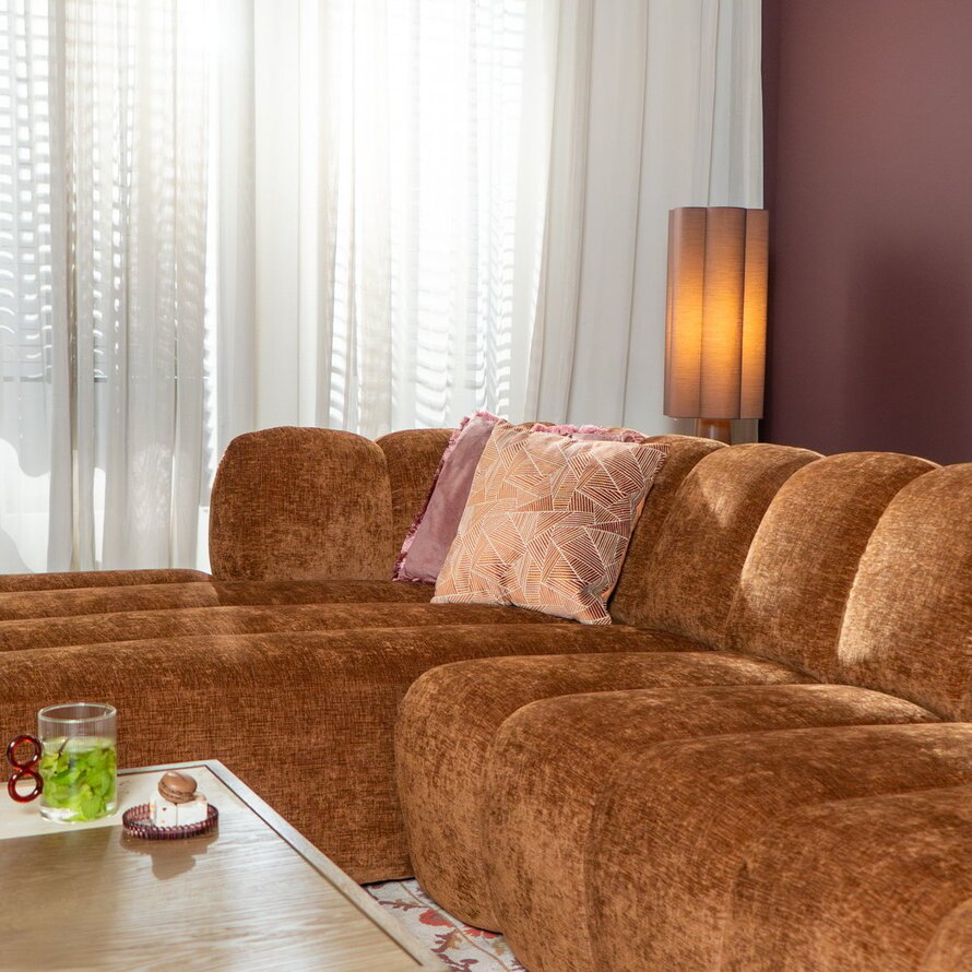 Ecksofa Luca Chenille kupfer links