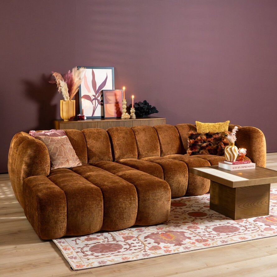 Ecksofa Luca Chenille kupfer links