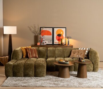 Bronx71 Ecksofa Luca Chenille olive grün links