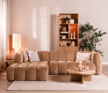 Bronx71 Ecksofa Luca Chenille peach links