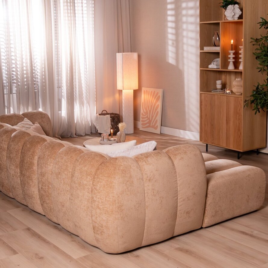 Ecksofa Luca Chenille peach links