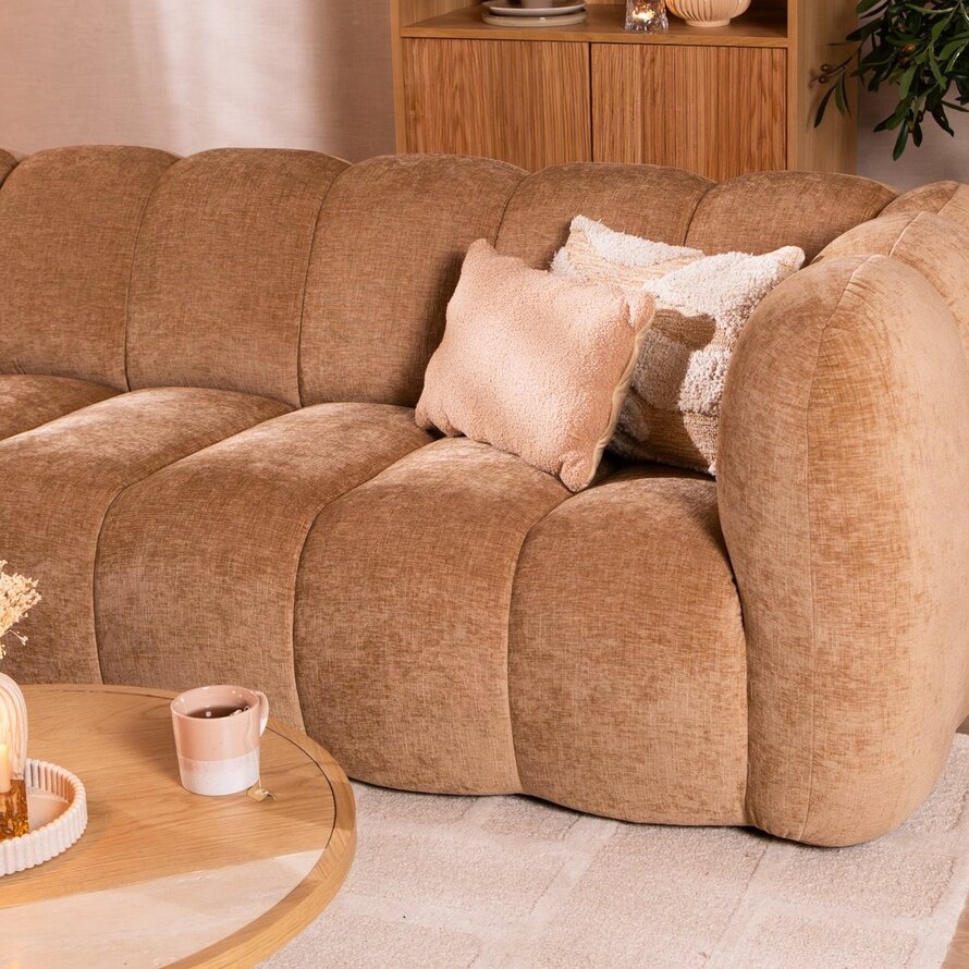 Ecksofa Luca Chenille peach links