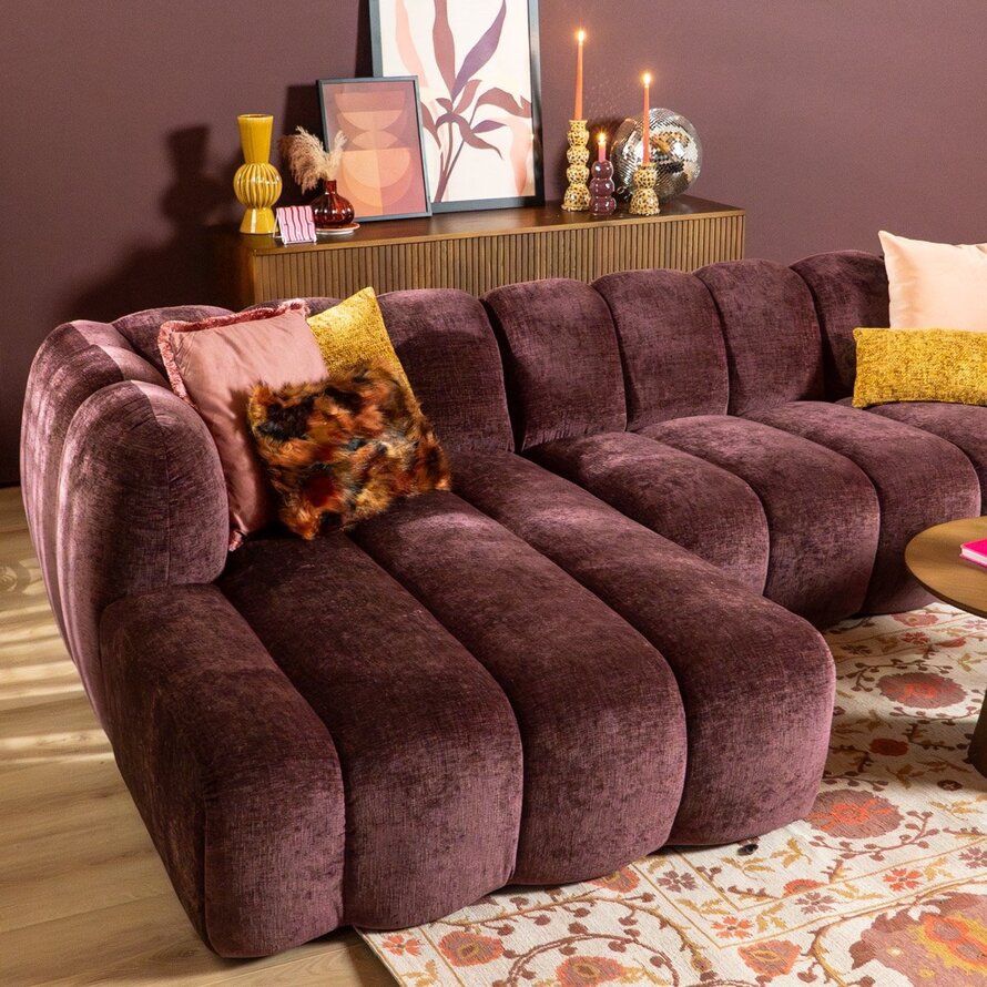 Ecksofa Luca Chenille lila links