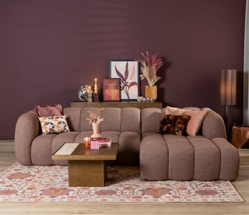 Bronx71 Ecksofa Luca Bouclé rot/rosa rechts