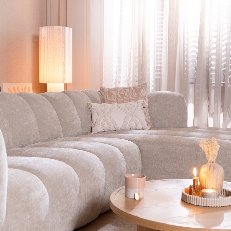 Ecksofa Luca Chenille sand rechts