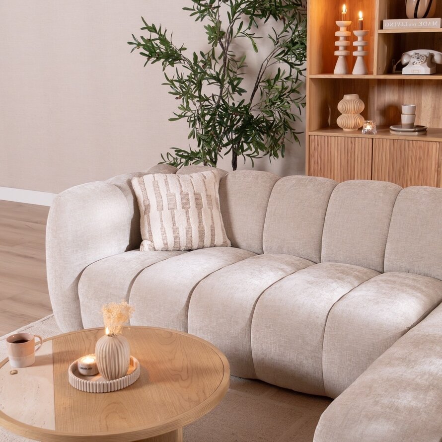 Ecksofa Luca Chenille sand rechts