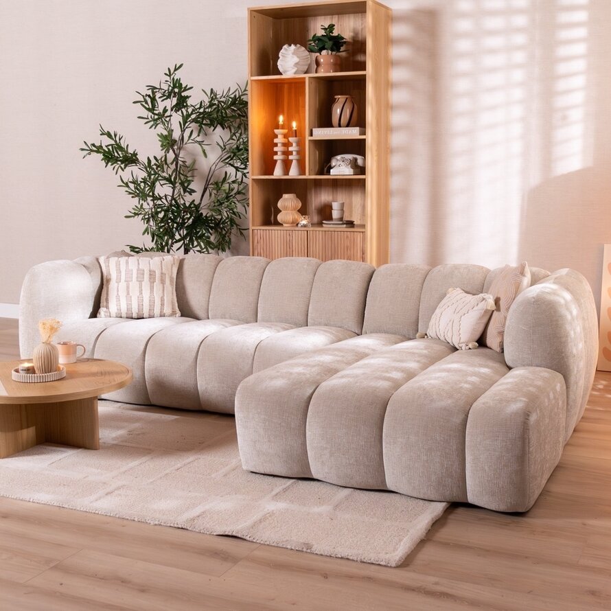 Ecksofa Luca Chenille sand rechts