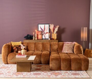 Bronx71 Ecksofa Luca Chenille kupfer rechts