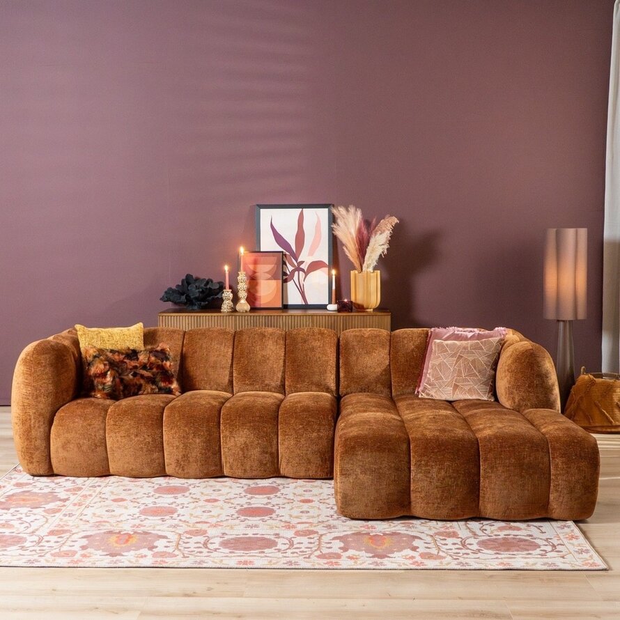 Ecksofa Luca Chenille kupfer rechts