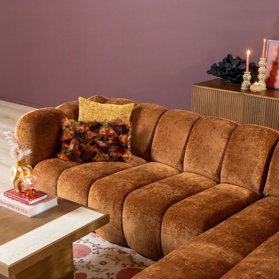 Ecksofa Luca Chenille kupfer rechts