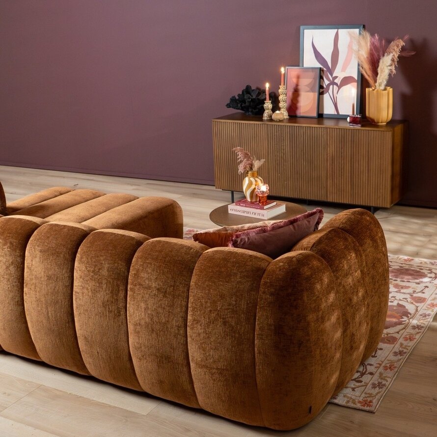 Ecksofa Luca Chenille kupfer rechts